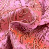 Brokaat Stof Royal Paisley Roze