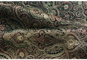 Brokaat stof fancy paisley zwart - goud