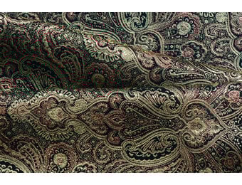 Brokaat stof fancy paisley zwart - goud