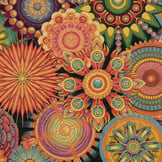 Jacquardstof SEVENTIES Multicolor