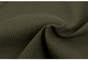 Rib Jersey Stof Legergroen