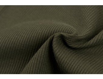 Rib Jersey Stof Legergroen