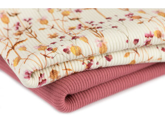 Rib Jersey Stof - Papaverbloem