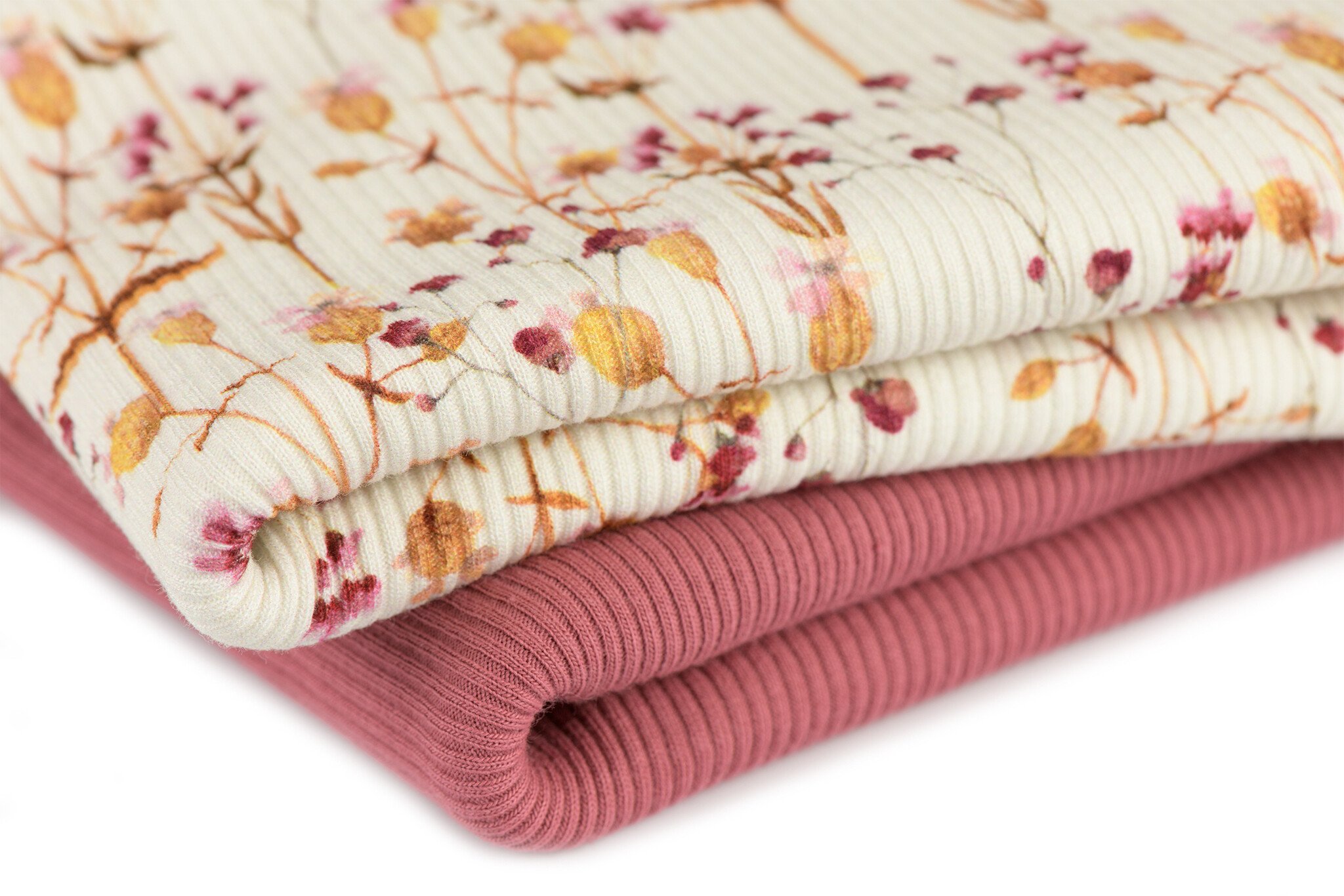 Rib Jersey Stof - Papaverbloem