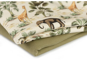 Jersey Katoen Digitale Print - Jungle Beige