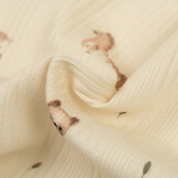 Onregelmatige Rib Jersey Stof - Mini Dieren