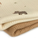 Onregelmatige Rib Jersey Stof - Mini Dieren