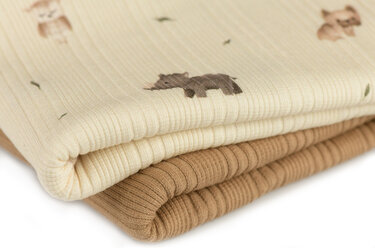Onregelmatige Rib Jersey Stof - Mini Dieren