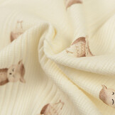 Onregelmatige Rib Jersey Stof - Uilen