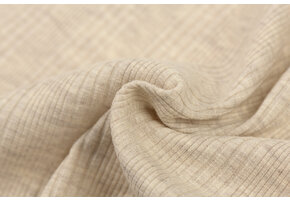 Onregelmatige Rib Jersey Stof Beige Melange