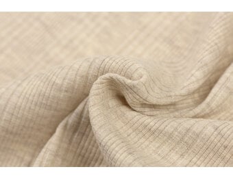 Onregelmatige Rib Jersey Stof Beige Melange