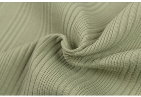 Onregelmatige Rib Jersey Stof Dusty Groen