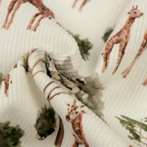 Rib Jersey Stof - Giraffen