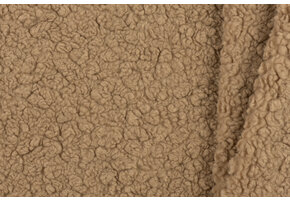 Teddy Bouclé Stof Zacht Taupe