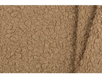 Teddy Bouclé Stof Zacht Taupe