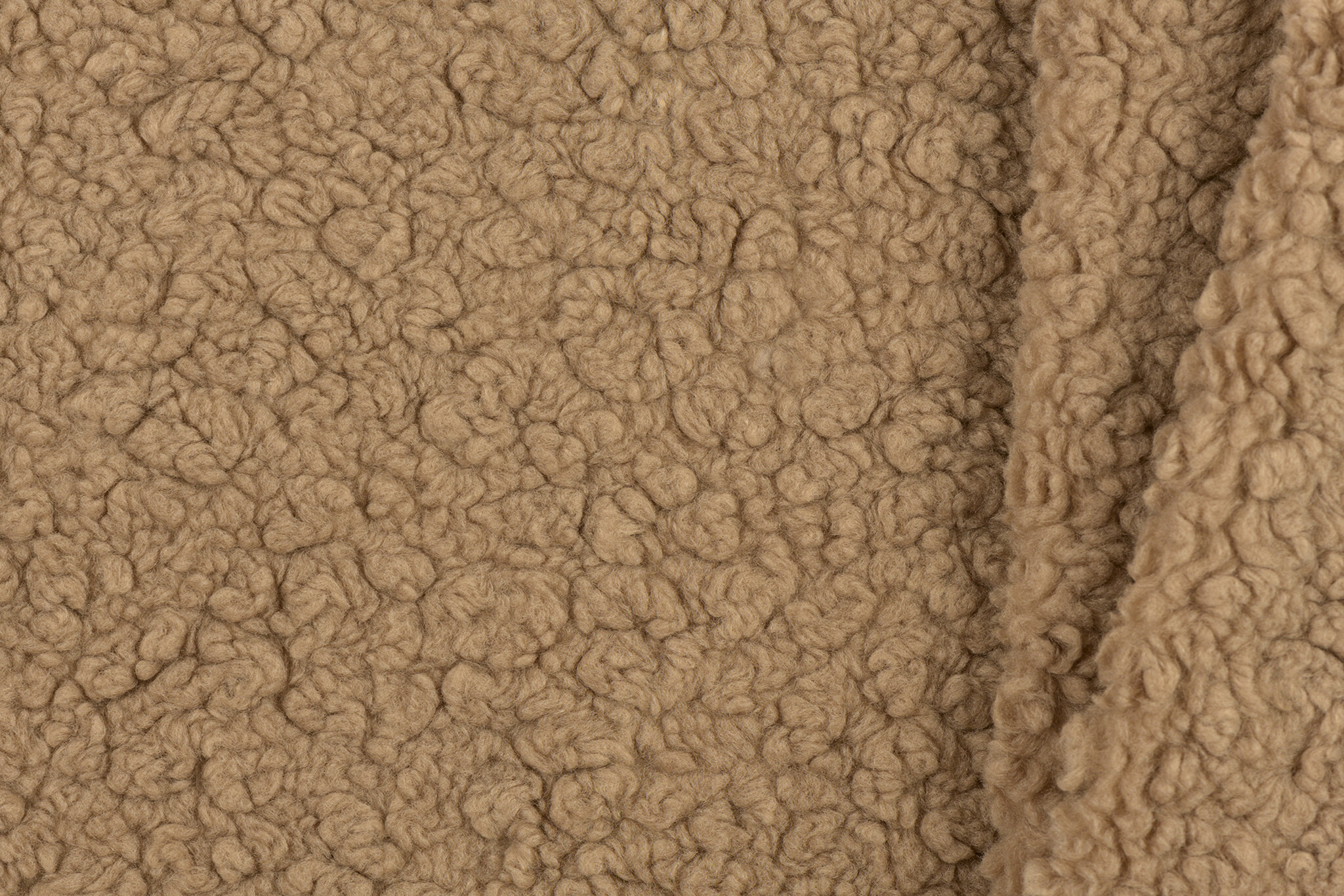 Teddy Bouclé Stof Zacht Taupe