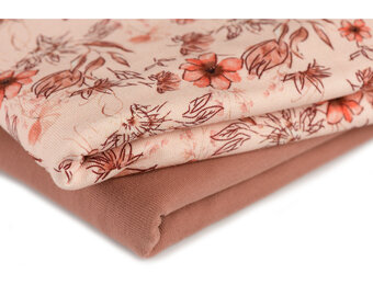 Jersey Katoen Digitale Print - Klei Roze Bloemrijk