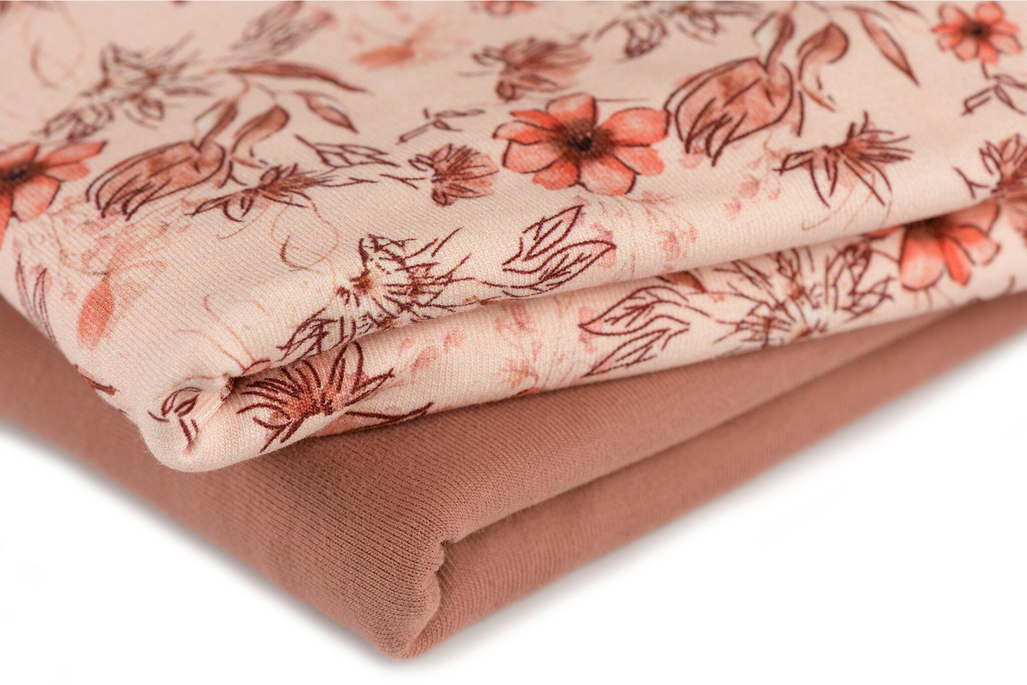 Jersey Katoen Digitale Print - Klei Roze Bloemrijk