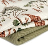 Rib Jersey Stof - Giraffen