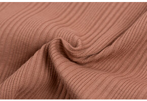 Onregelmatige Rib Jersey Stof Klei Roze