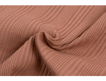 Onregelmatige Rib Jersey Stof Klei Roze