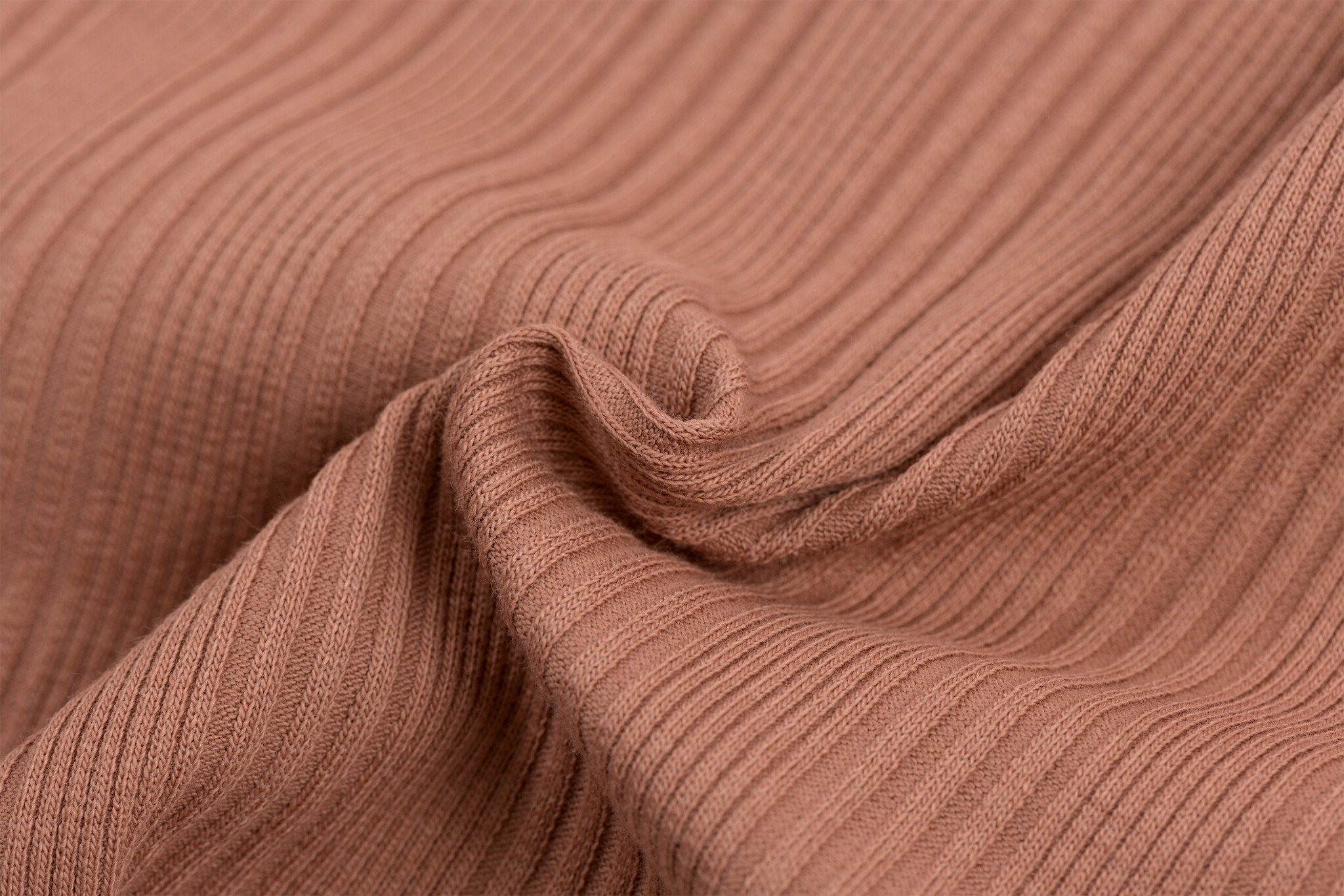 Onregelmatige Rib Jersey Stof Klei Roze