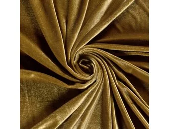 Ice Velvet Stretch Stof - Brons Goud