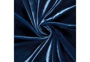 Ice Velvet Stretch Stof - Indigo Blauw