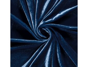 Ice Velvet Stretch Stof - Indigo Blauw