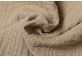 Baby Cotton – Mousseline Stof - Donker Beige
