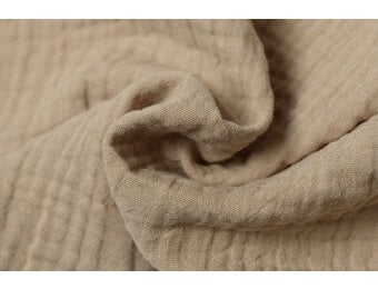 Baby Cotton – Mousseline Stof - Donker Beige