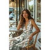 Unique Crafted Batik Katoen Stof - Ecru