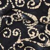 Unique Crafted Batik Katoen Stof - Zwart