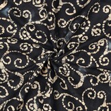 Unique Crafted Batik Katoen Stof - Zwart