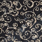 Unique Crafted Batik Katoen Stof - Zwart