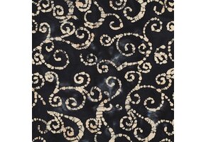 Unique Crafted Batik Katoen Stof - Zwart