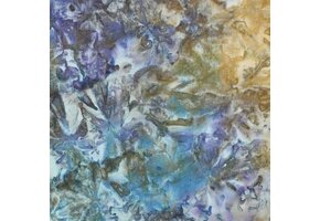 Unique Crafted Batik Katoen Stof - Goud - Lavendel