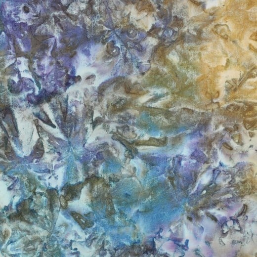 Unique Crafted Batik Katoen Stof - Goud - Lavendel