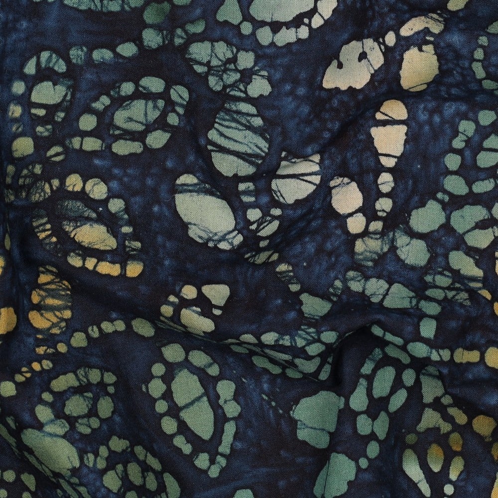 Unique Crafted Batik Katoen Stof - Navy