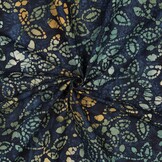 Unique Crafted Batik Katoen Stof - Navy