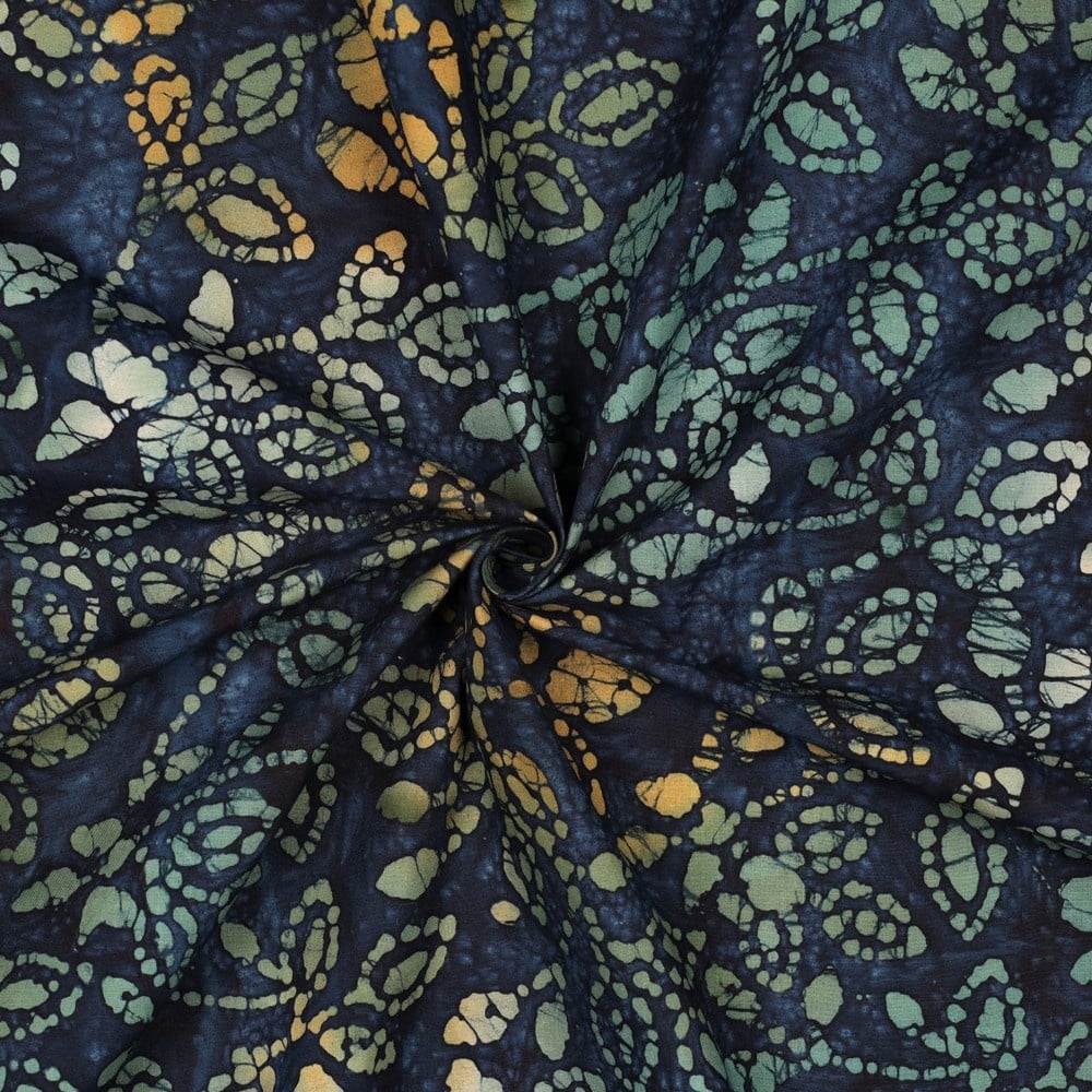 Unique Crafted Batik Katoen Stof - Navy
