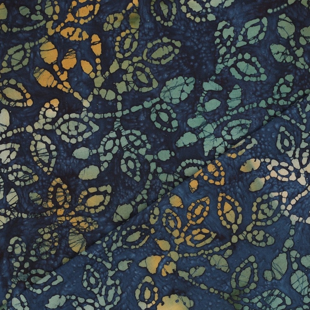 Unique Crafted Batik Katoen Stof - Navy