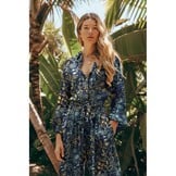 Unique Crafted Batik Katoen Stof - Navy