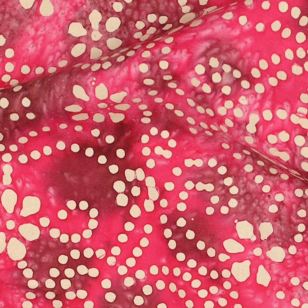 Unique Crafted Batik Katoen Stof - Cerise