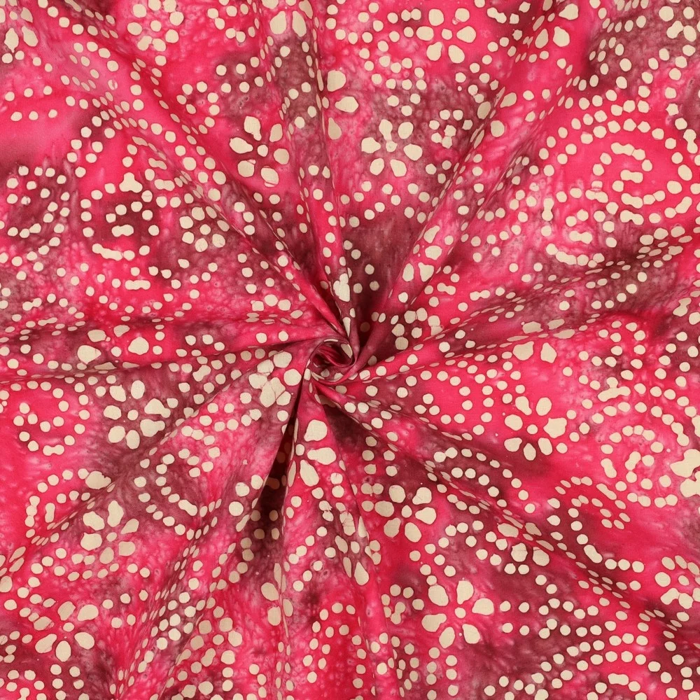Unique Crafted Batik Katoen Stof - Cerise
