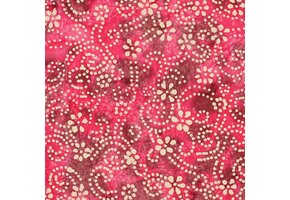 Unique Crafted Batik Katoen Stof - Cerise