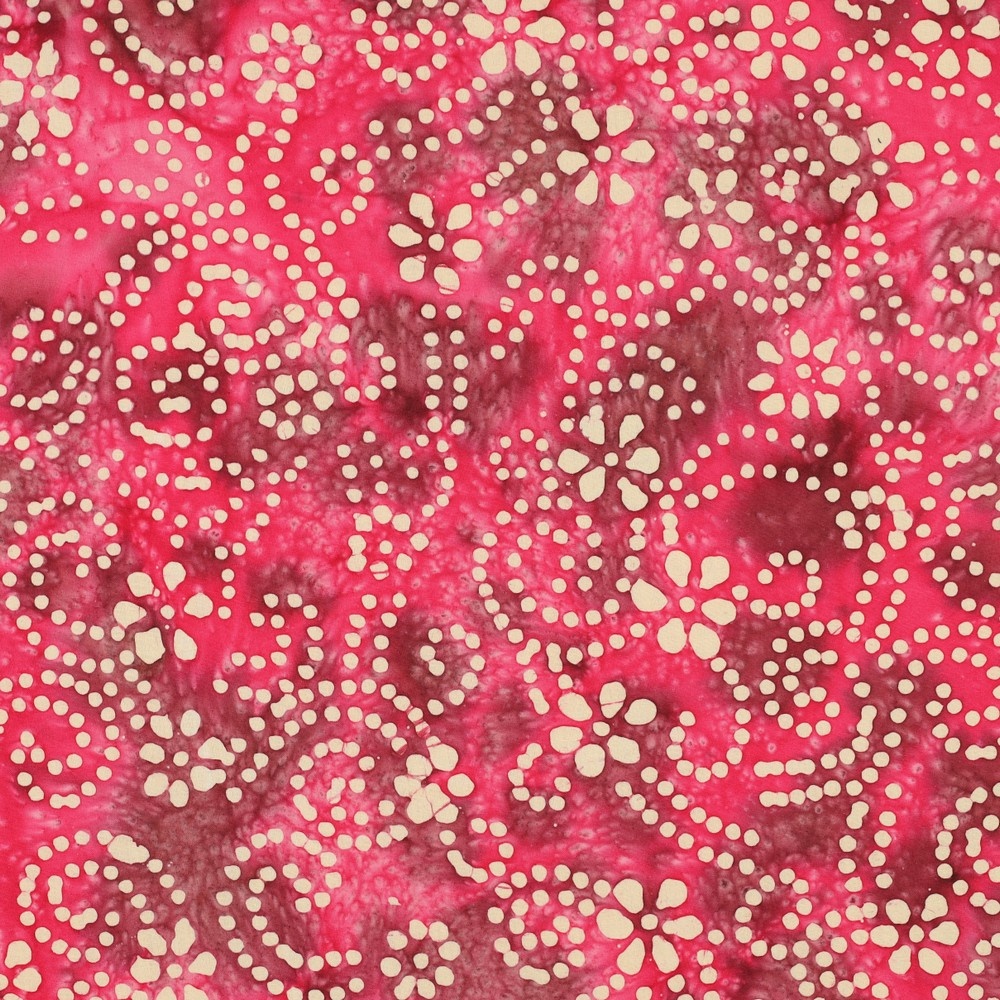 Unique Crafted Batik Katoen Stof - Cerise