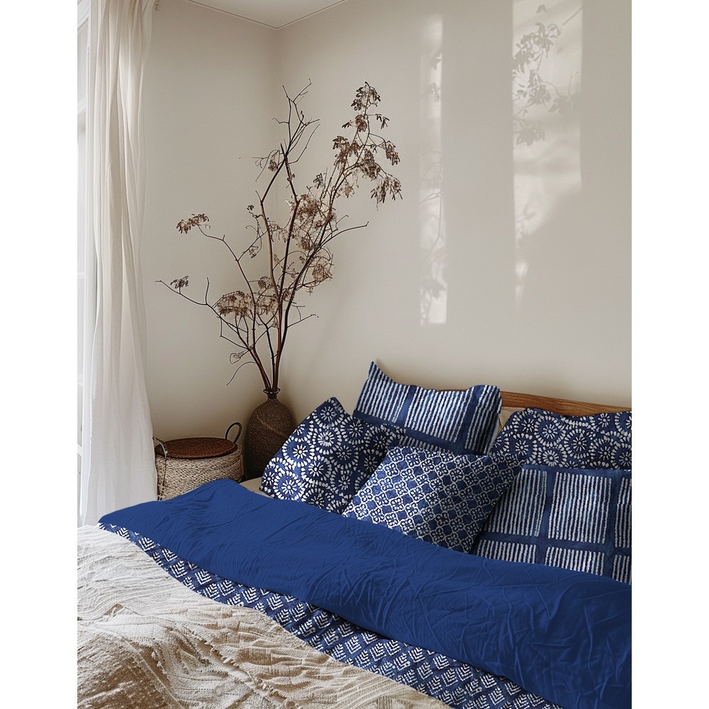 Unique Crafted Batik Katoen Stof - Indigo