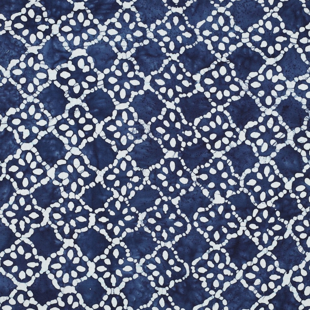 Unique Crafted Batik Katoen Stof - Indigo