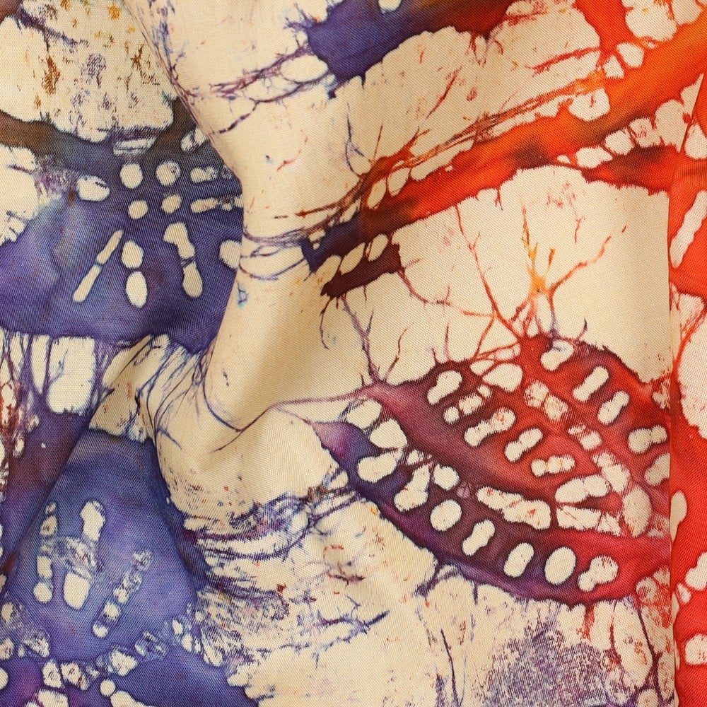 Unique Crafted Batik Viscose Stof - Violet